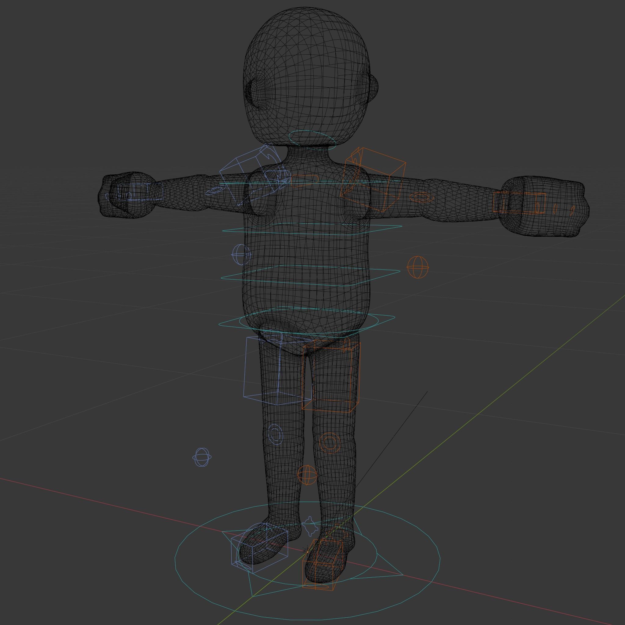 Simple Blank Base Model Rigged and Animated Low-poly 3D model_5
