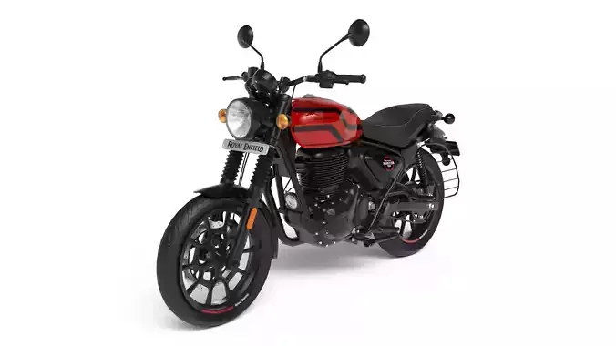 Royal Enfield Hunter 350 - London Red - Realistic 3D Model