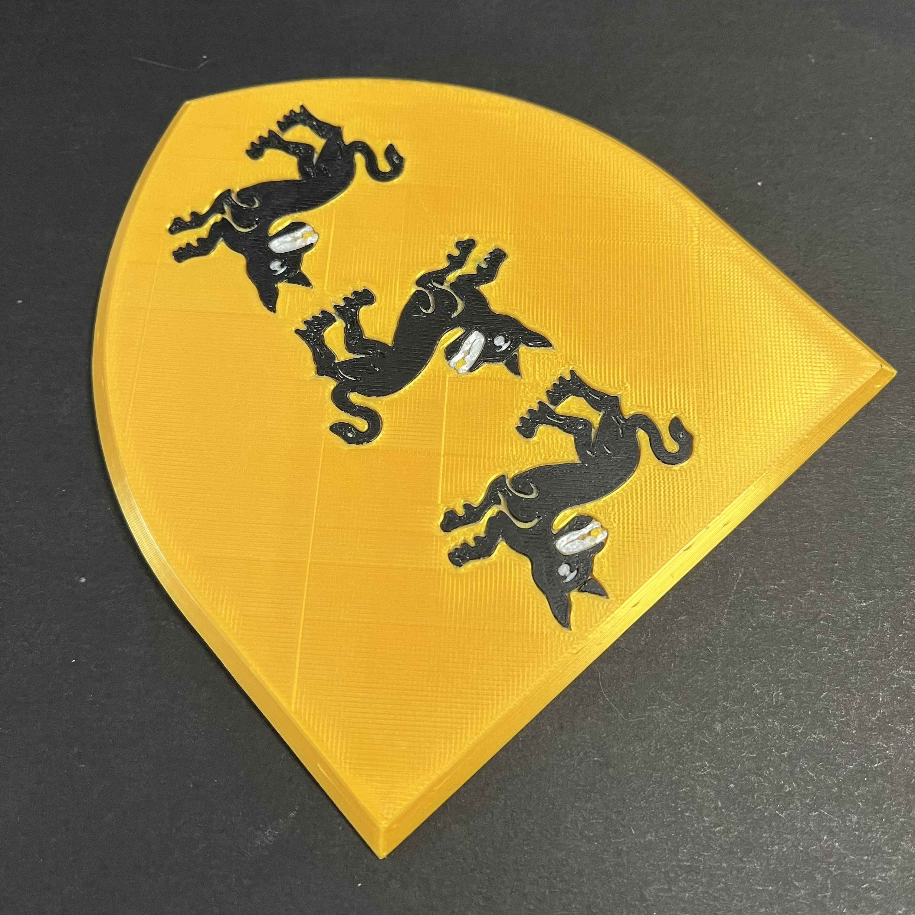 Game of Thrones Sigil of House Clegane Coaster 3D print model_2
