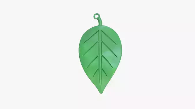 Leaf Pattern Keychain Minimal Nature-Inspired 3D STL File 3D print model