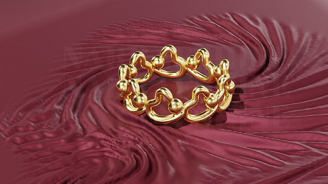 Heart and Dot Ring - Minimal Jewelry Design Band STL 3D print model