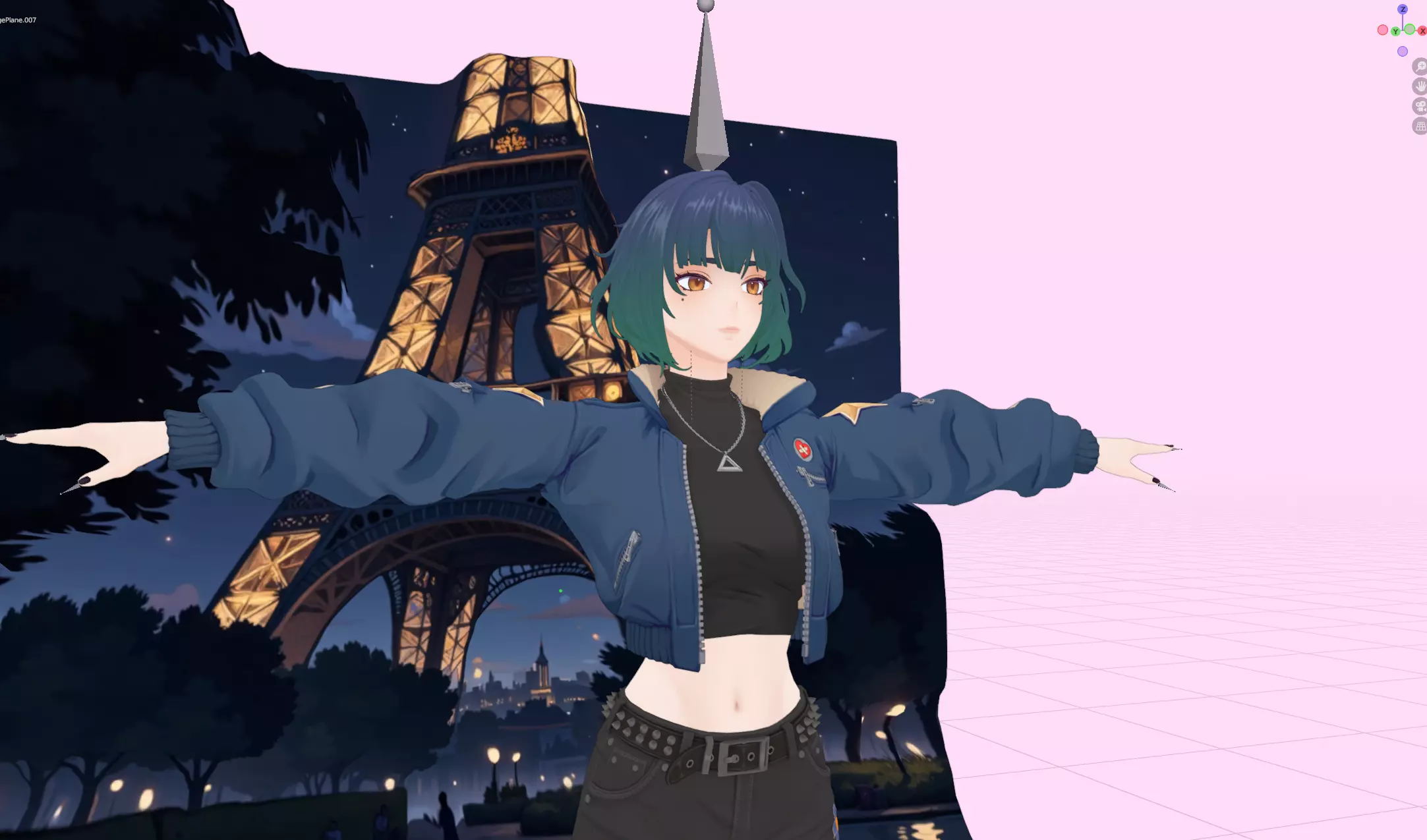 Grok Mika AI Anime 3D Model SFW Version Low-poly 3D model_2