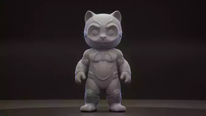 Labubu Black Panther Stylized Superhero Figurine for 3D Printing