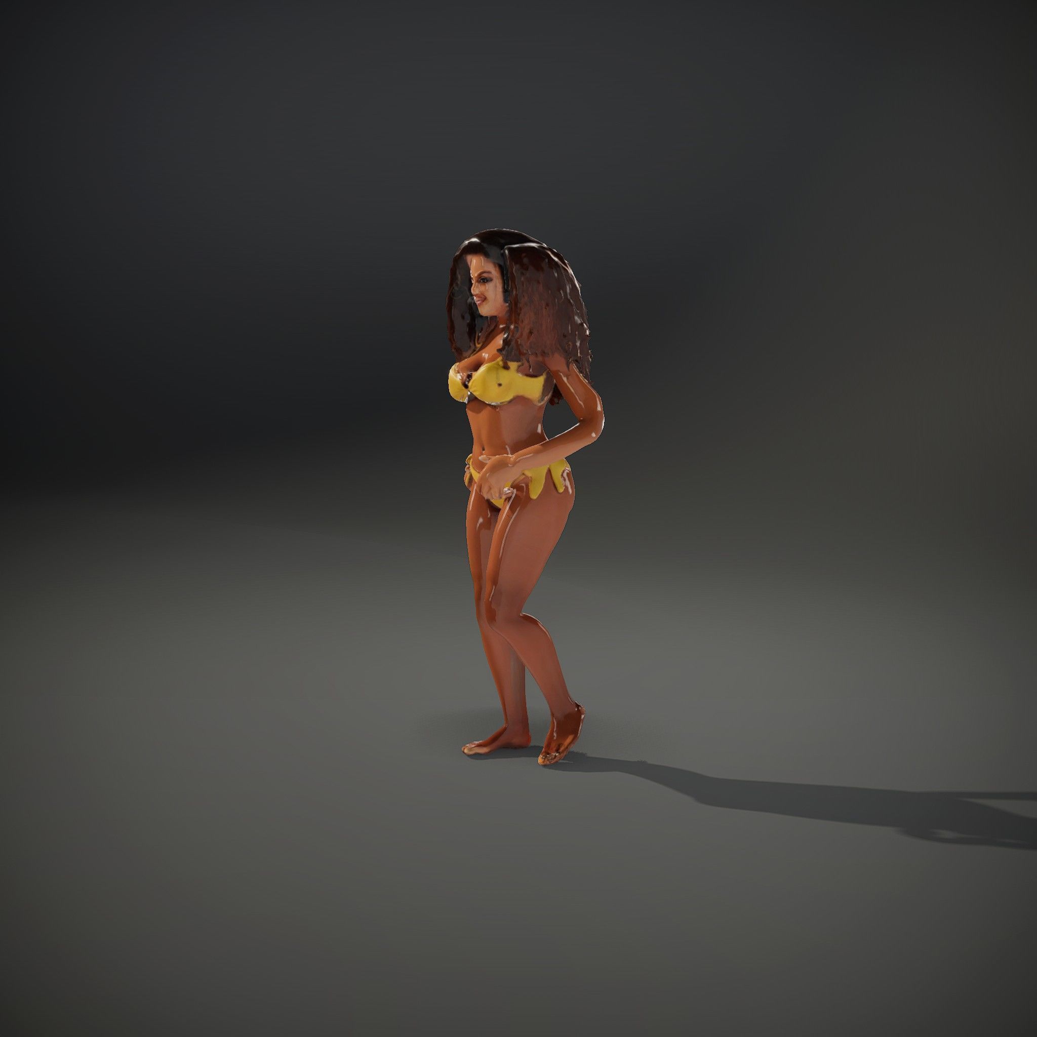 Sunshine Bikini Female Character Rigged and Animated Low-poly 3D model_36