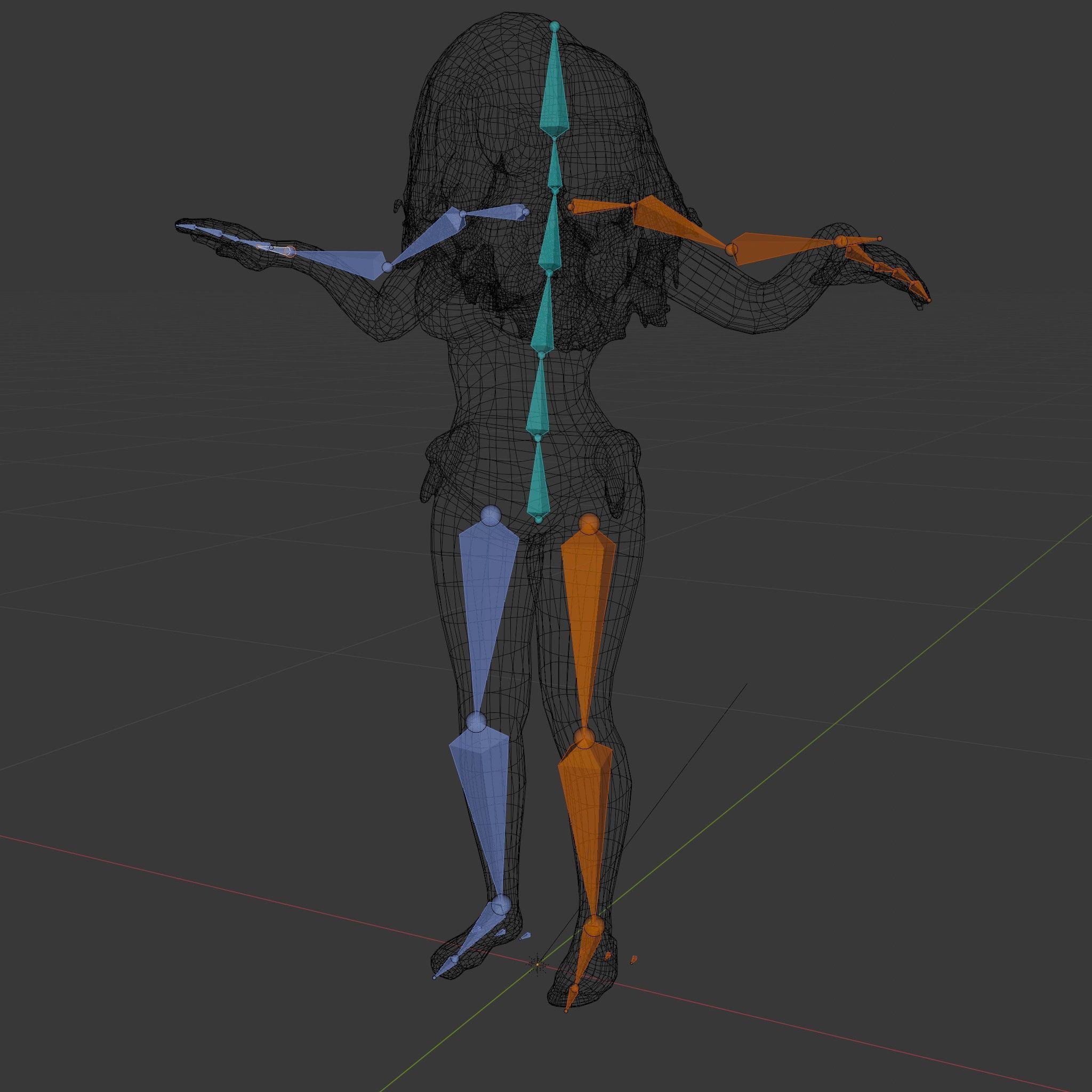 Sunshine Bikini Female Character Rigged and Animated Low-poly 3D model_12