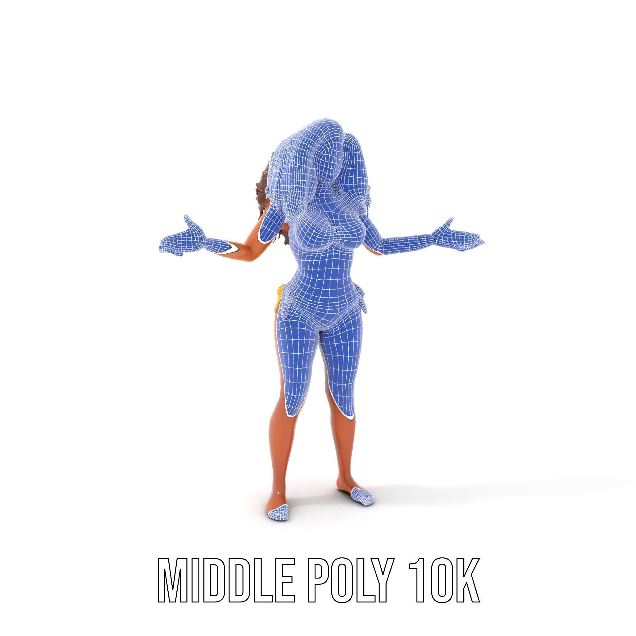 Sunshine Bikini Female Character Rigged and Animated Low-poly 3D model_18