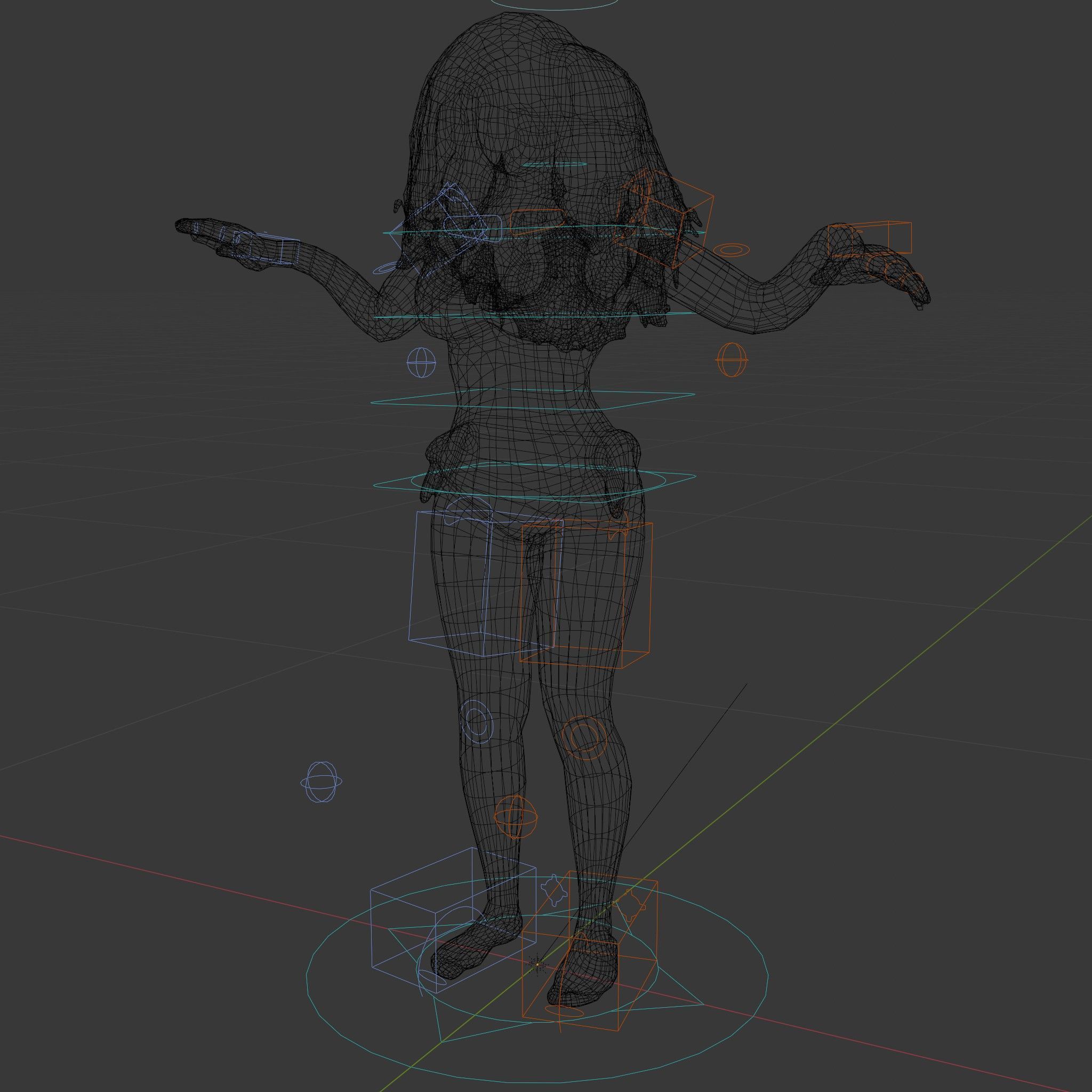 Sunshine Bikini Female Character Rigged and Animated Low-poly 3D model_5
