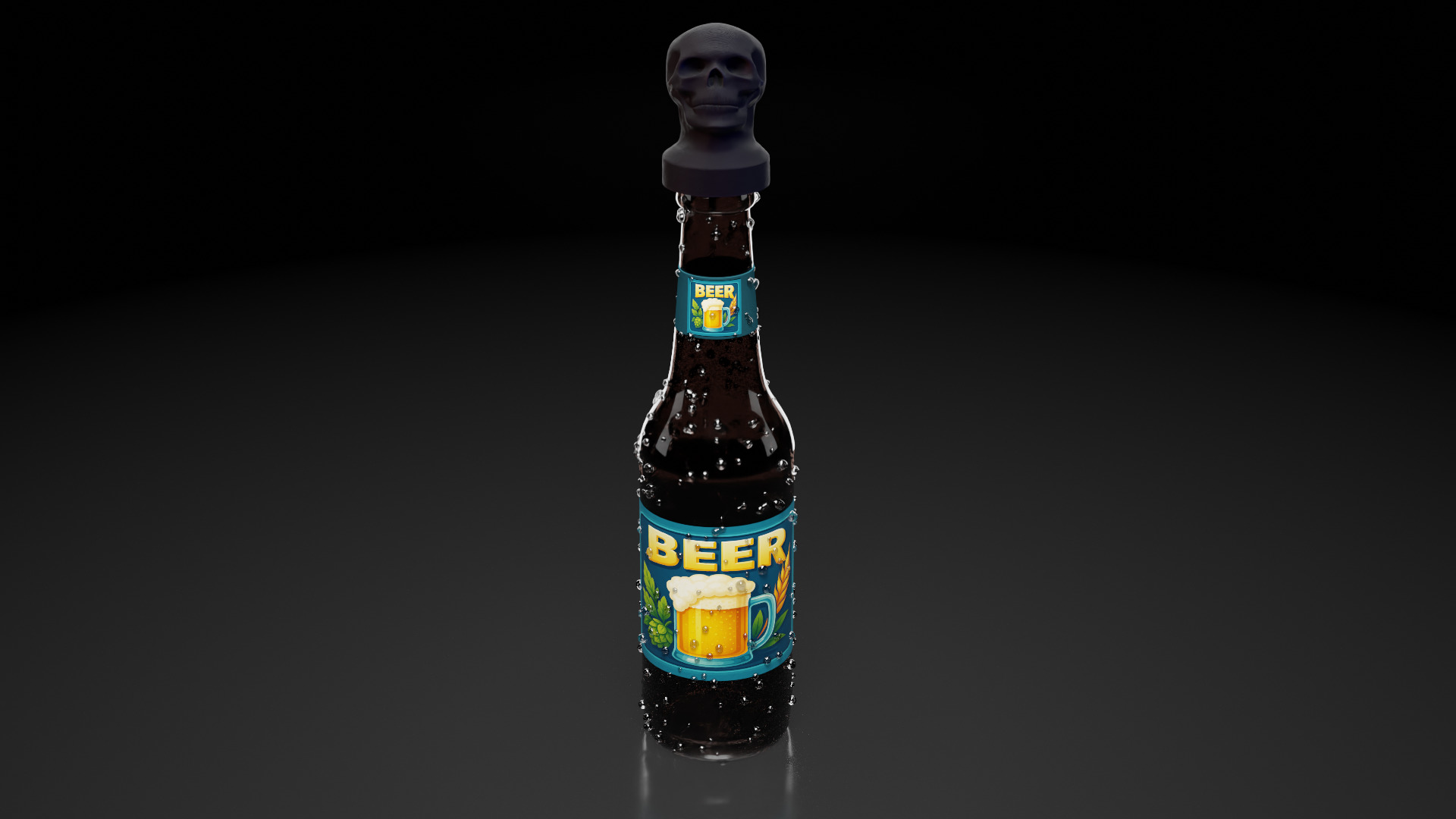 Skull Beer Bottle Cap 3D print model_4