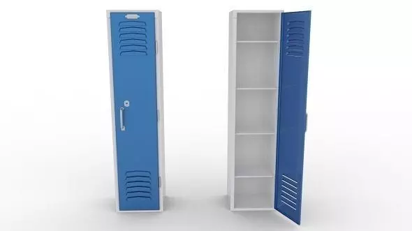 Locker pair of lockers Low-poly 3D model_0