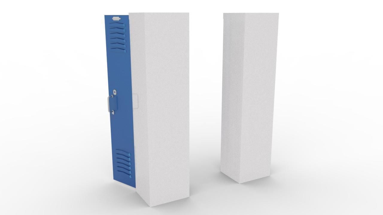 Locker pair of lockers Low-poly 3D model_2