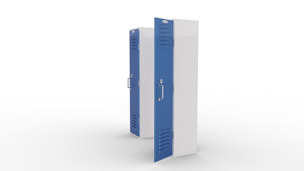 Locker pair of lockers Low-poly 3D model_3