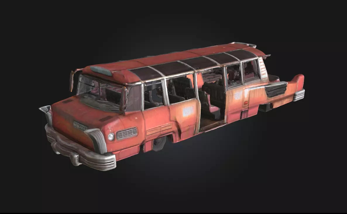 Retro Futuristic Bus A Vision of Tomorrow from the Past 3D model_0