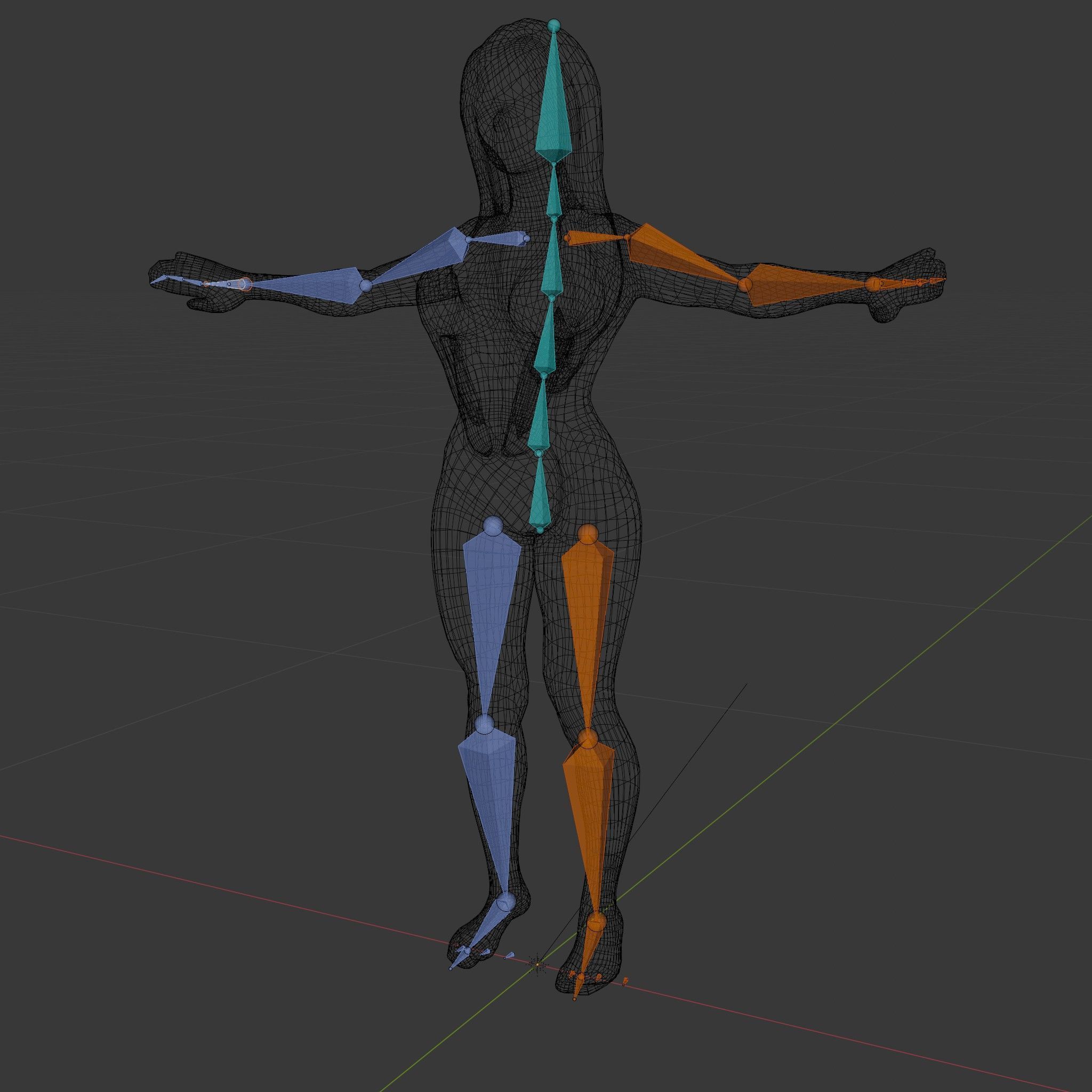 Sleek Swimsuit Character Model Rigged and Animated Low-poly 3D model_6