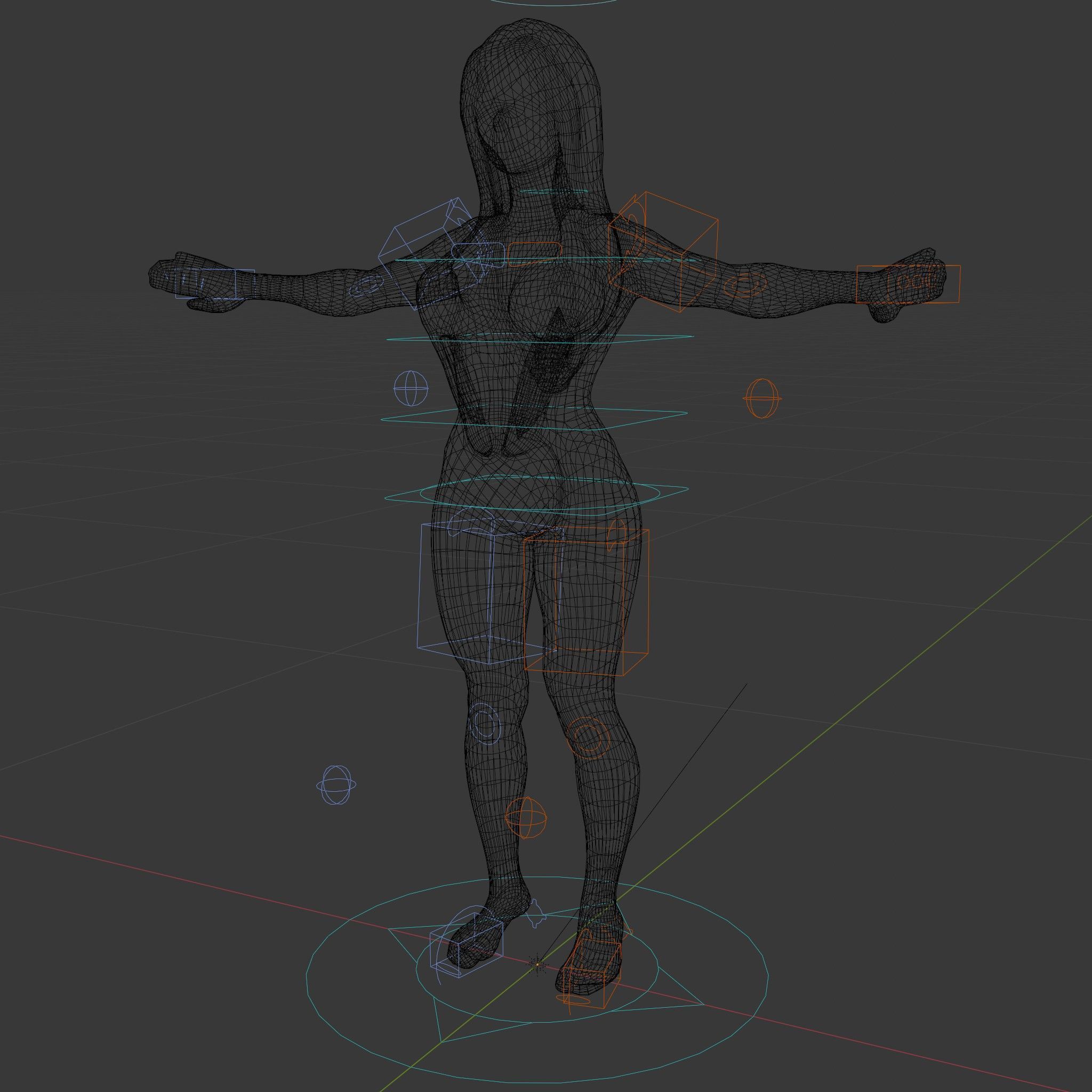 Sleek Swimsuit Character Model Rigged and Animated Low-poly 3D model_5