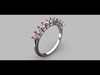 Half Wedding Ring with 2 50mm Gemstones 3D print model_1