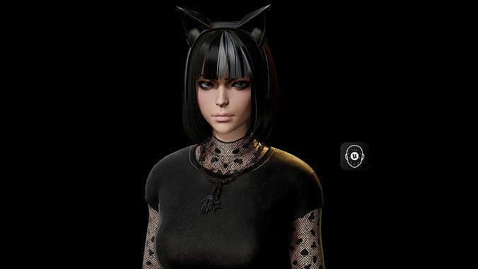 Rocker Girl Emma  Low-poly 3D model