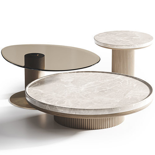 Rivoli Modular Coffee Table Set 3D model