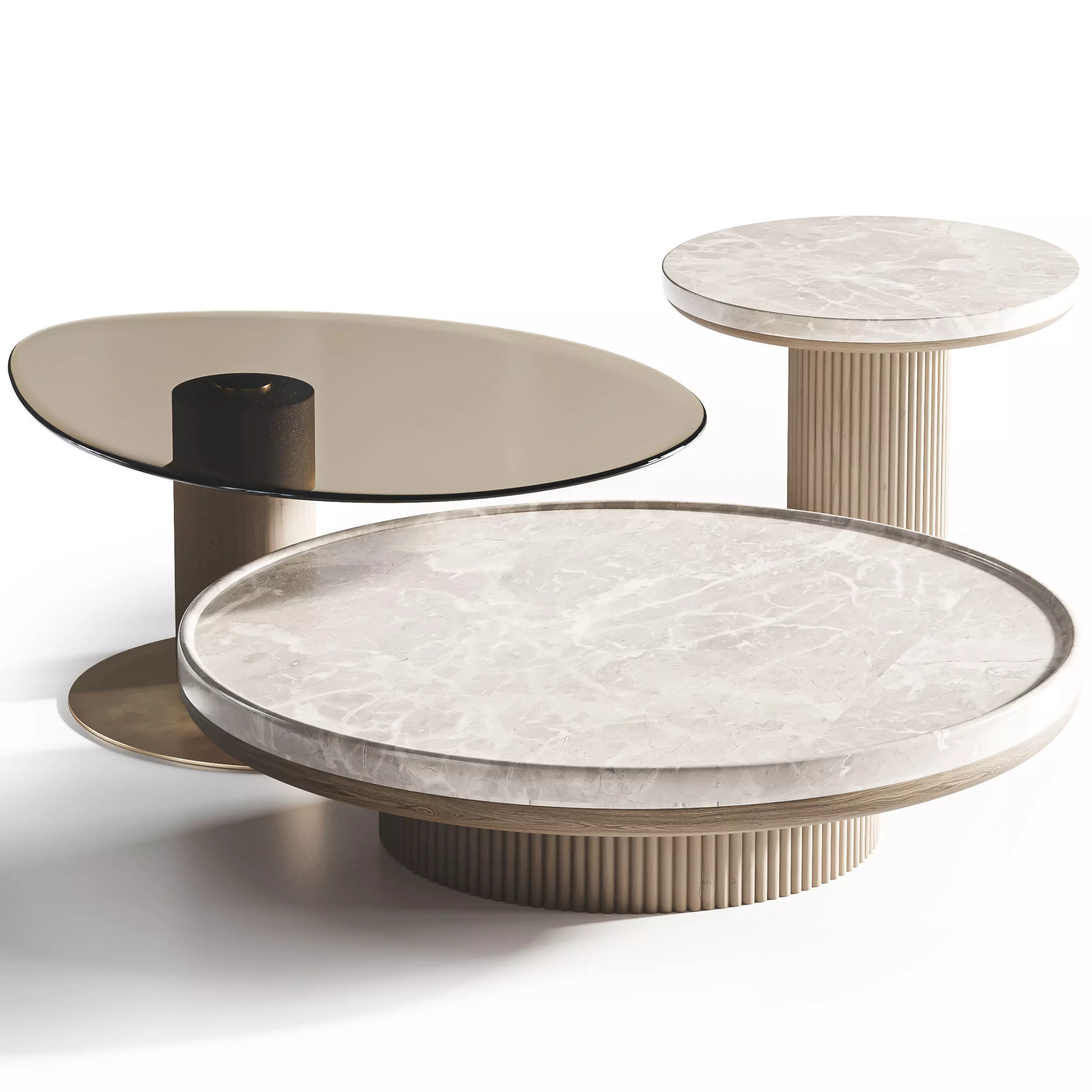 Rivoli Modular Coffee Table Set 3D model_0