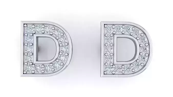 Alphabet Earrings letter D