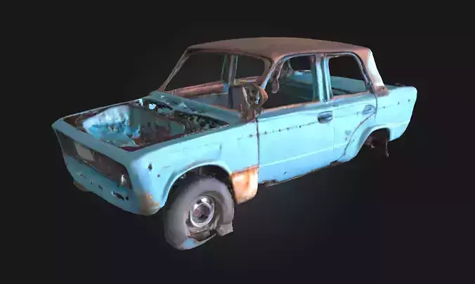 Rusty Blue Relic  Weathered Beauty of Forgotten Machinery