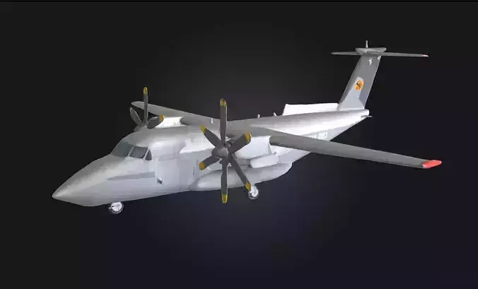 Twin Turbo Propeller Plane  Power and Precision in the Skies 3D model