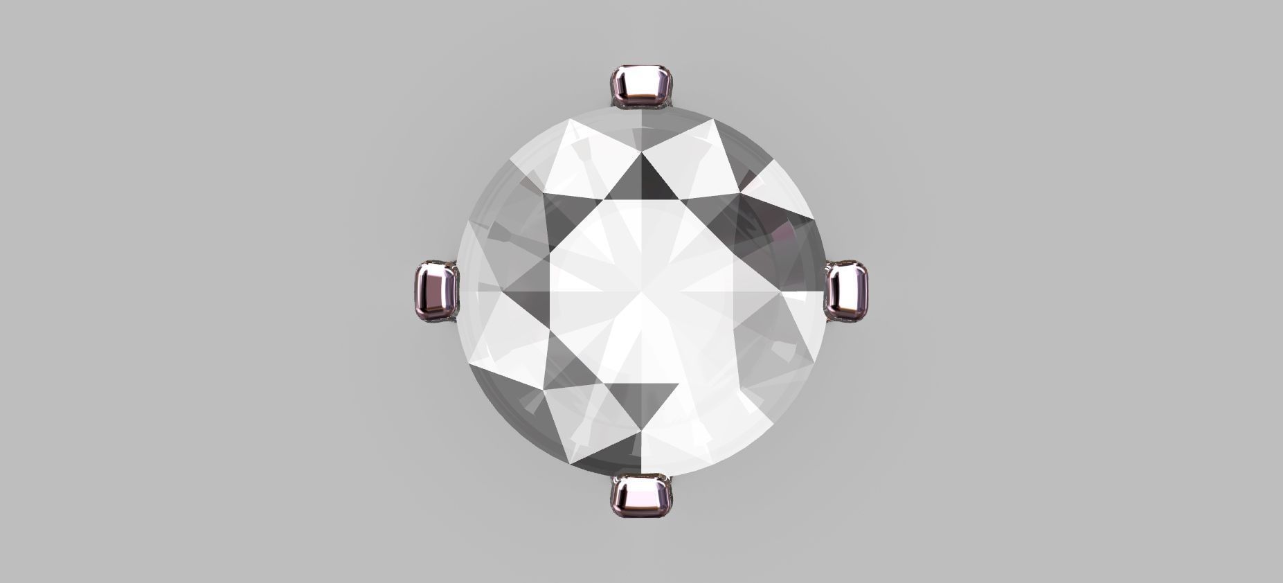 Solitaire Earring Round Gemstone 6mm 3D print model_5