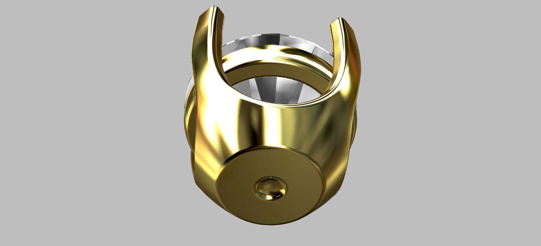 Solitaire Earring Round Gemstone 6mm 3D print model_3