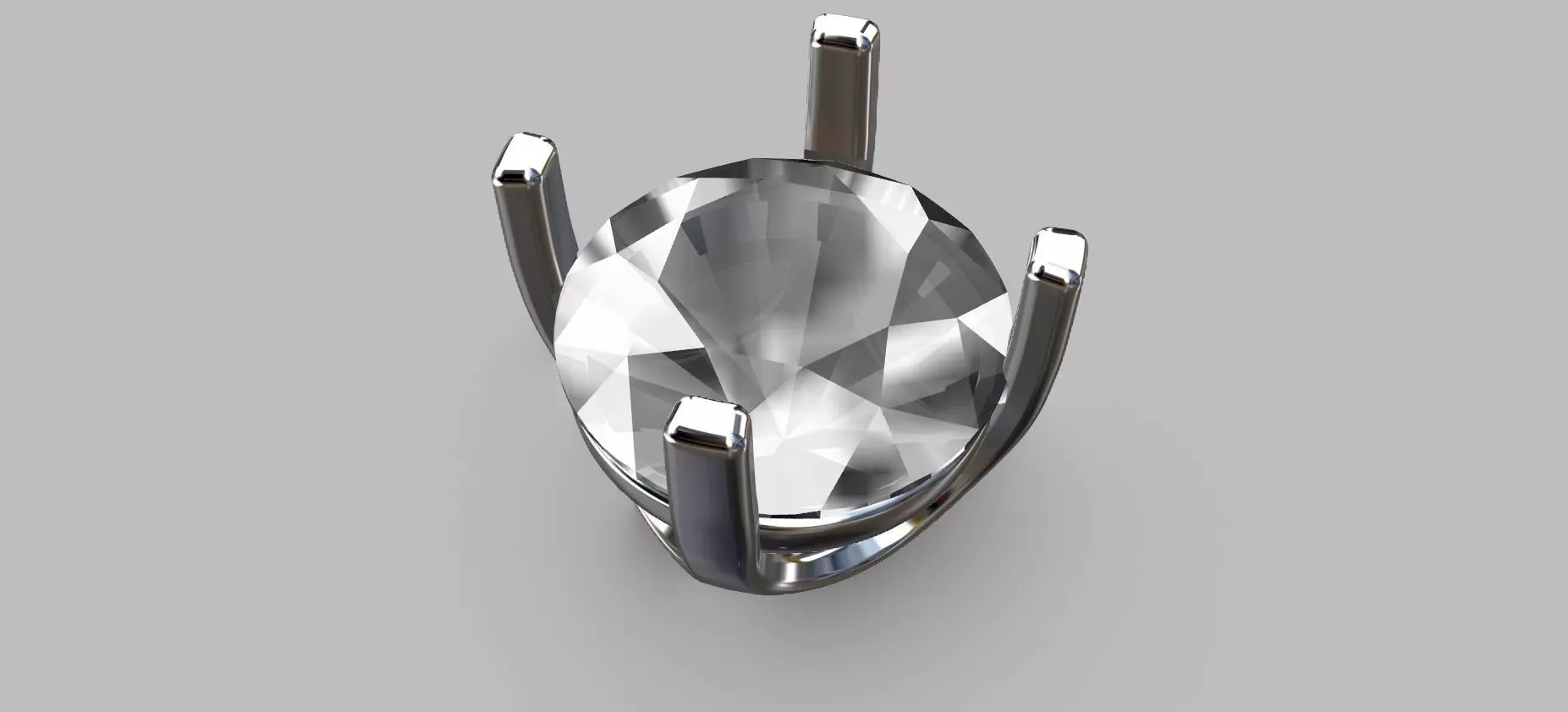 Solitaire Earring Round Gemstone 6mm 3D print model_0