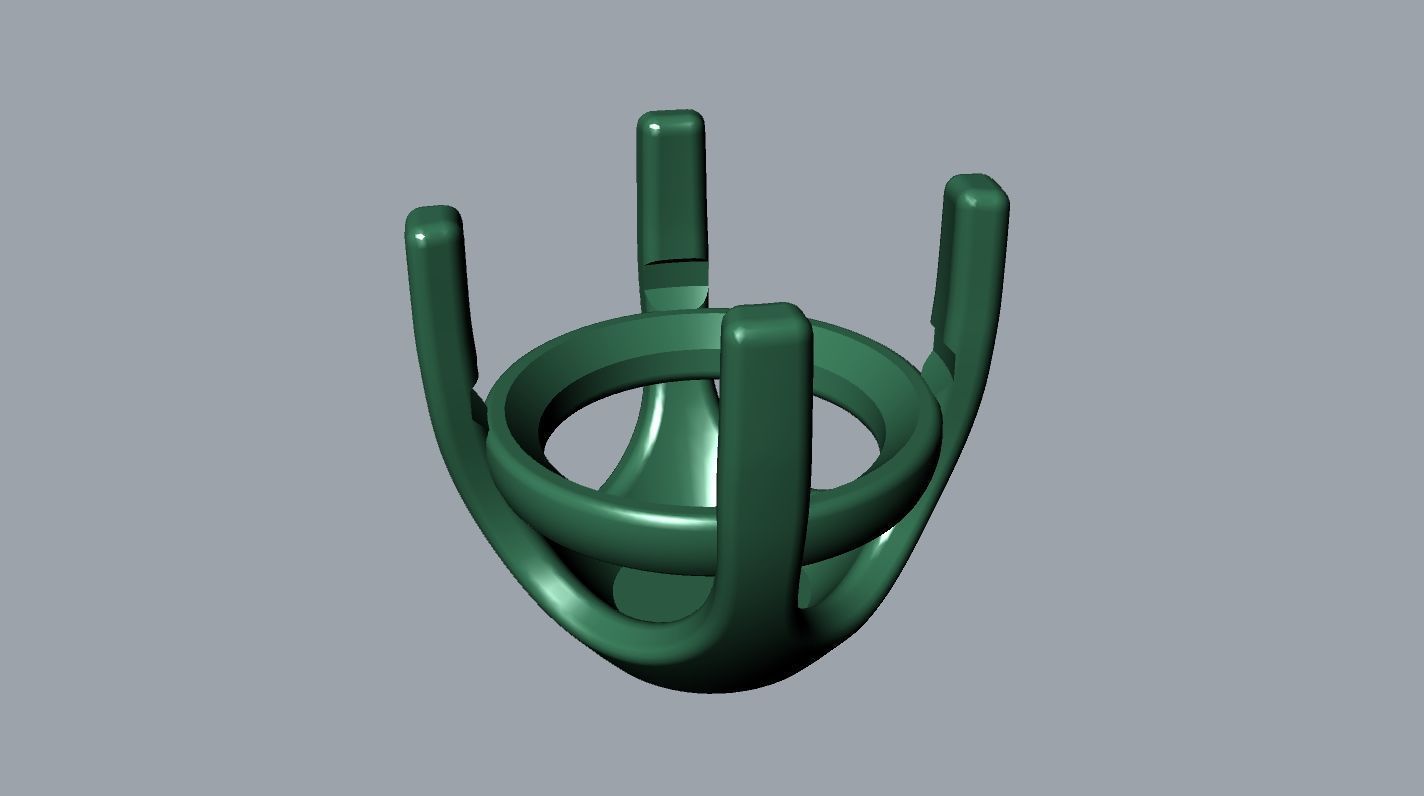 Solitaire Earring Round Gemstone 6mm 3D print model_10