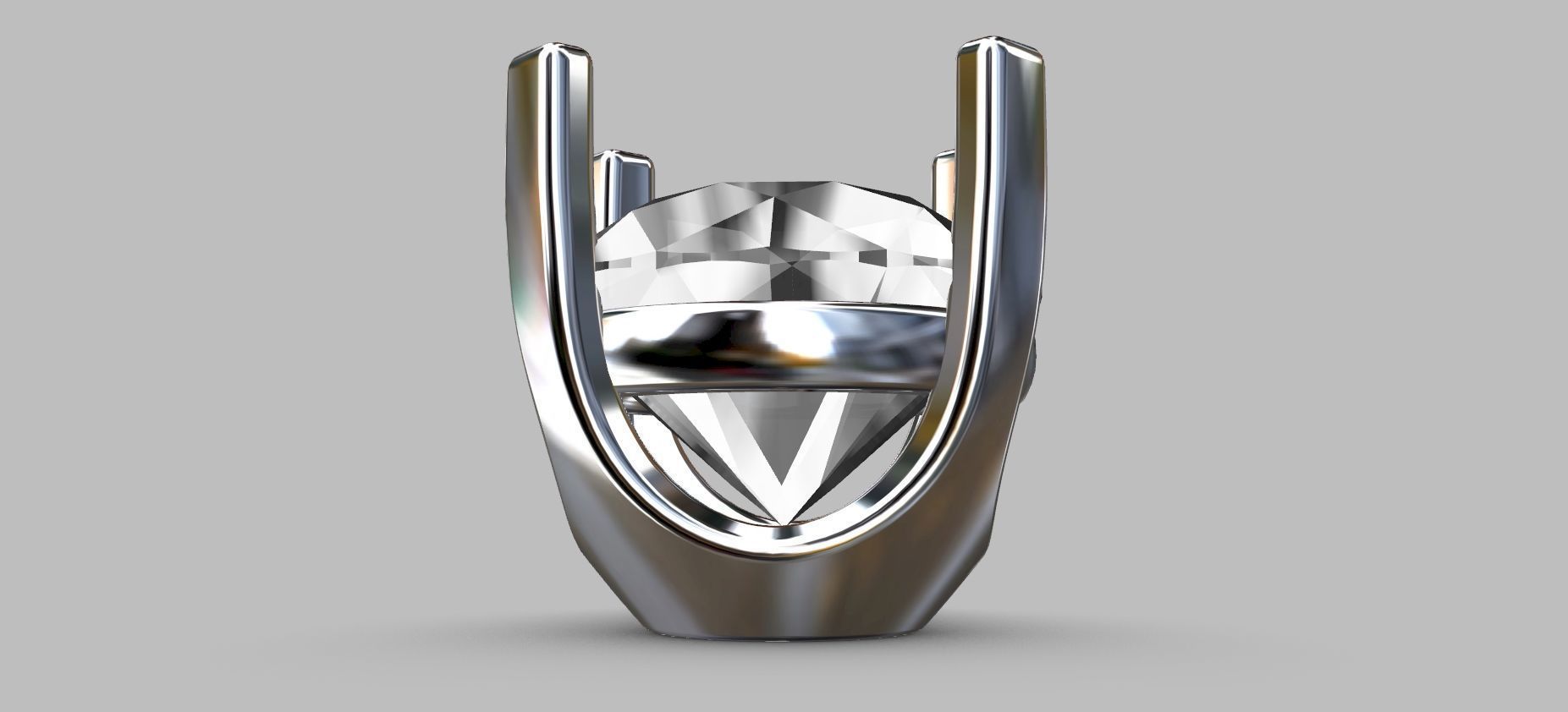 Solitaire Earring Round Gemstone 6mm 3D print model_2