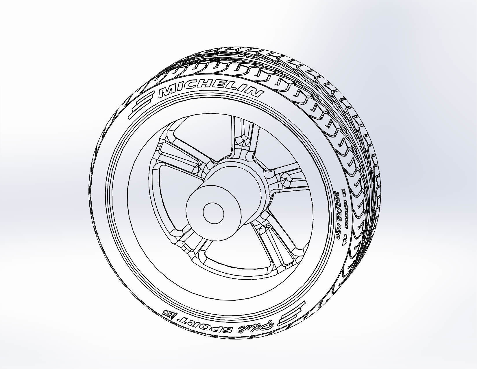 Wheels Schott Mod 5 PT 20inch for your scale model 3D print model_7