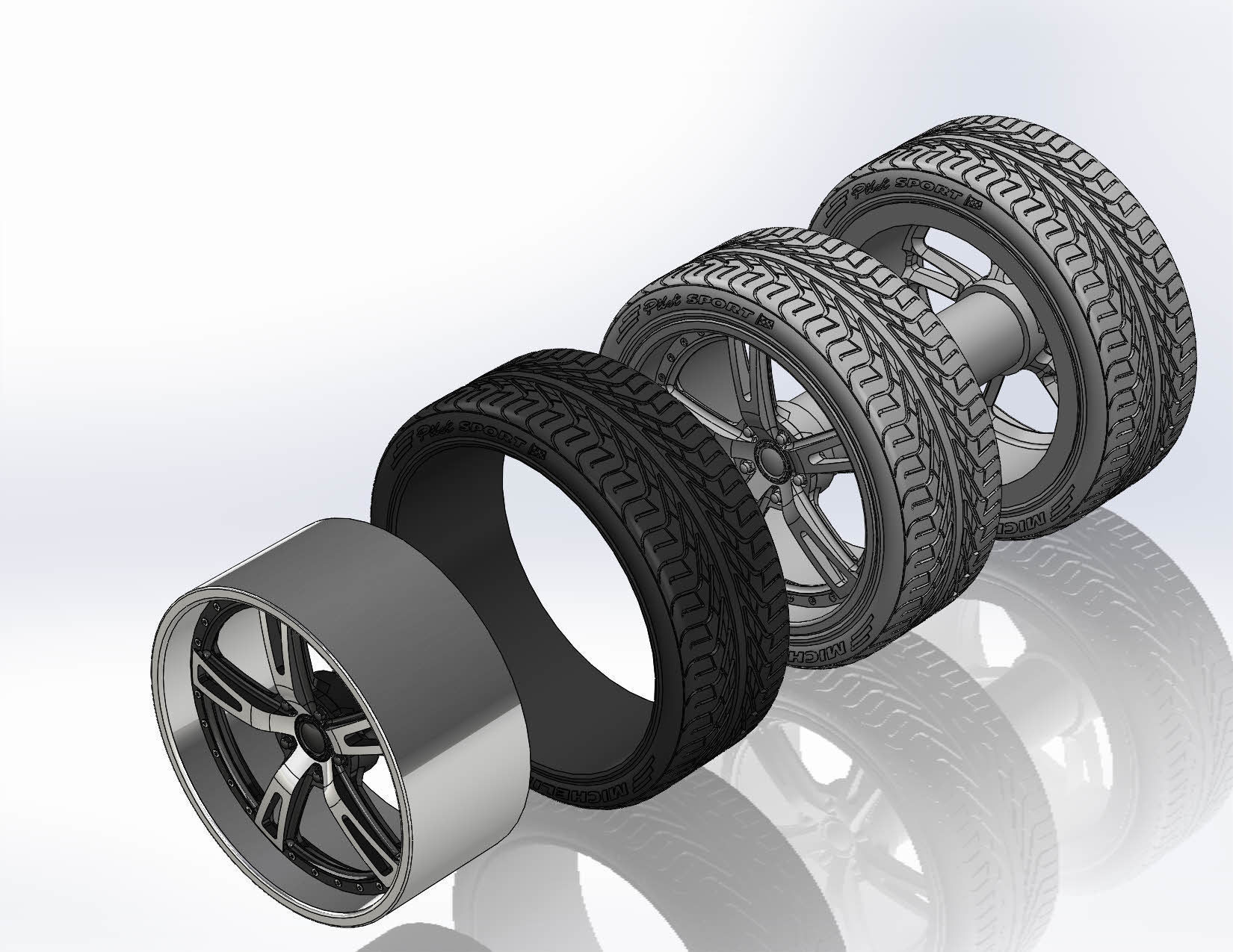 Wheels Schott Mod 5 PT 20inch for your scale model 3D print model_11