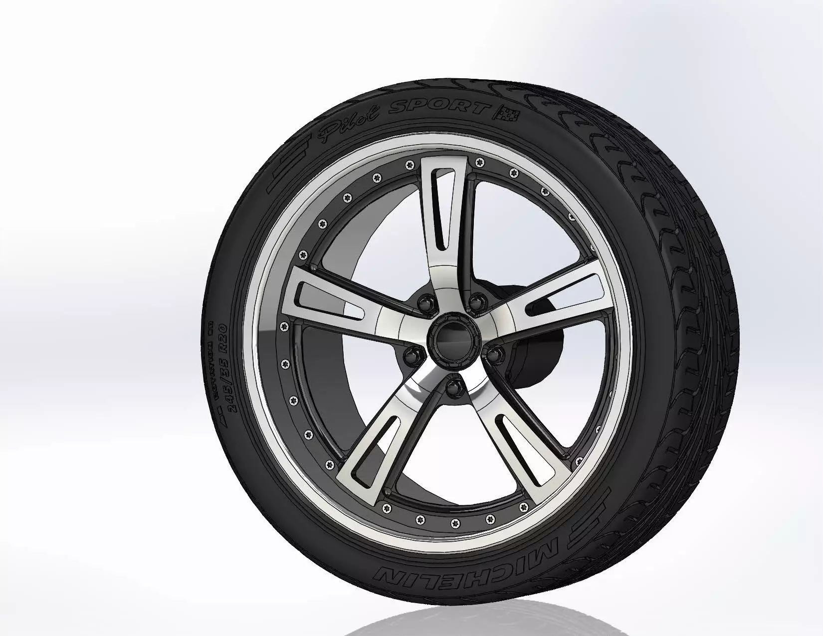 Wheels Schott Mod 5 PT 20inch for your scale model 3D print model_0