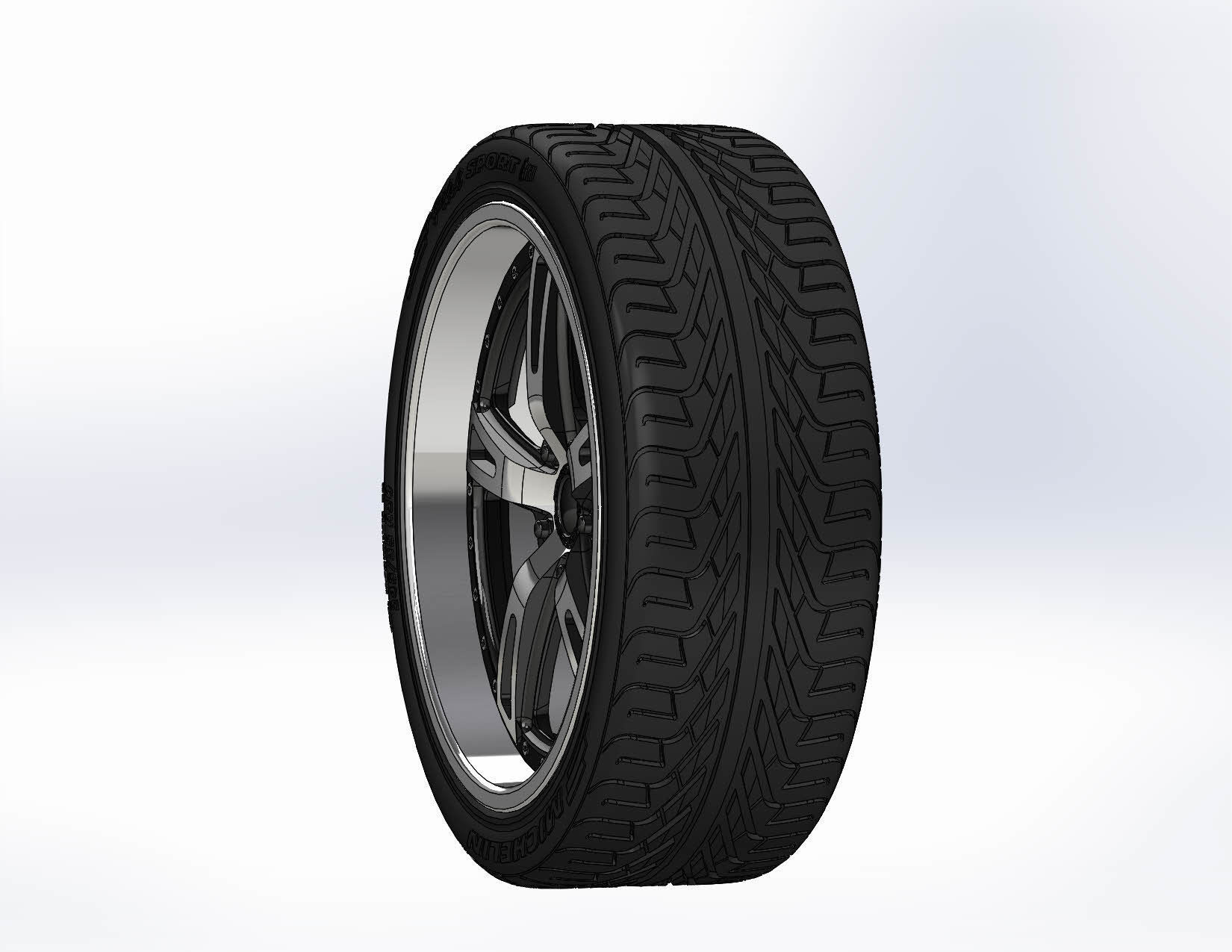 Wheels Schott Mod 5 PT 20inch for your scale model 3D print model_4