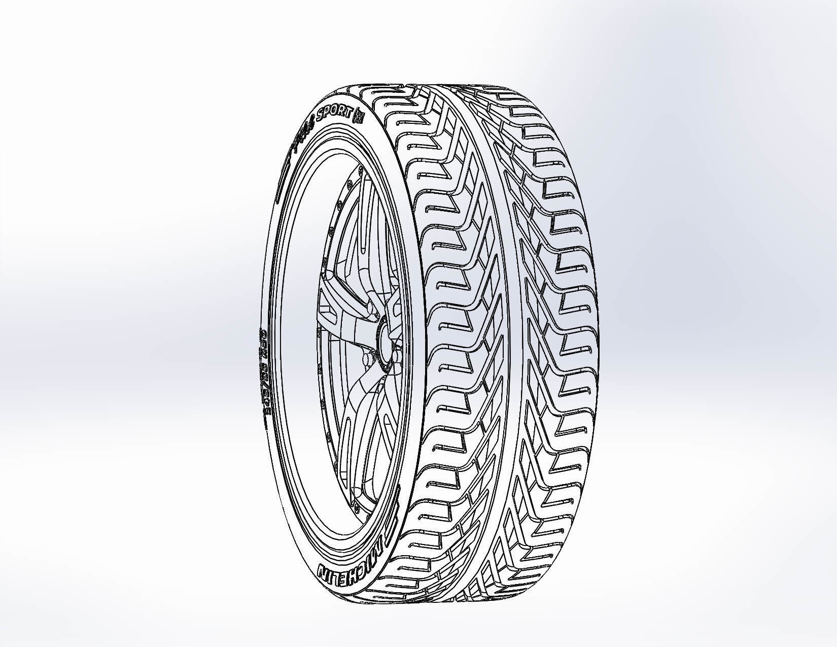 Wheels Schott Mod 5 PT 20inch for your scale model 3D print model_5