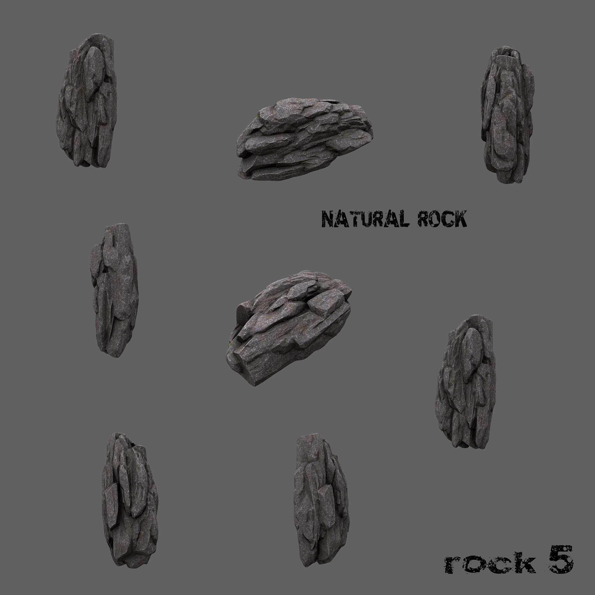 Rock Set of rocks 3D model_6