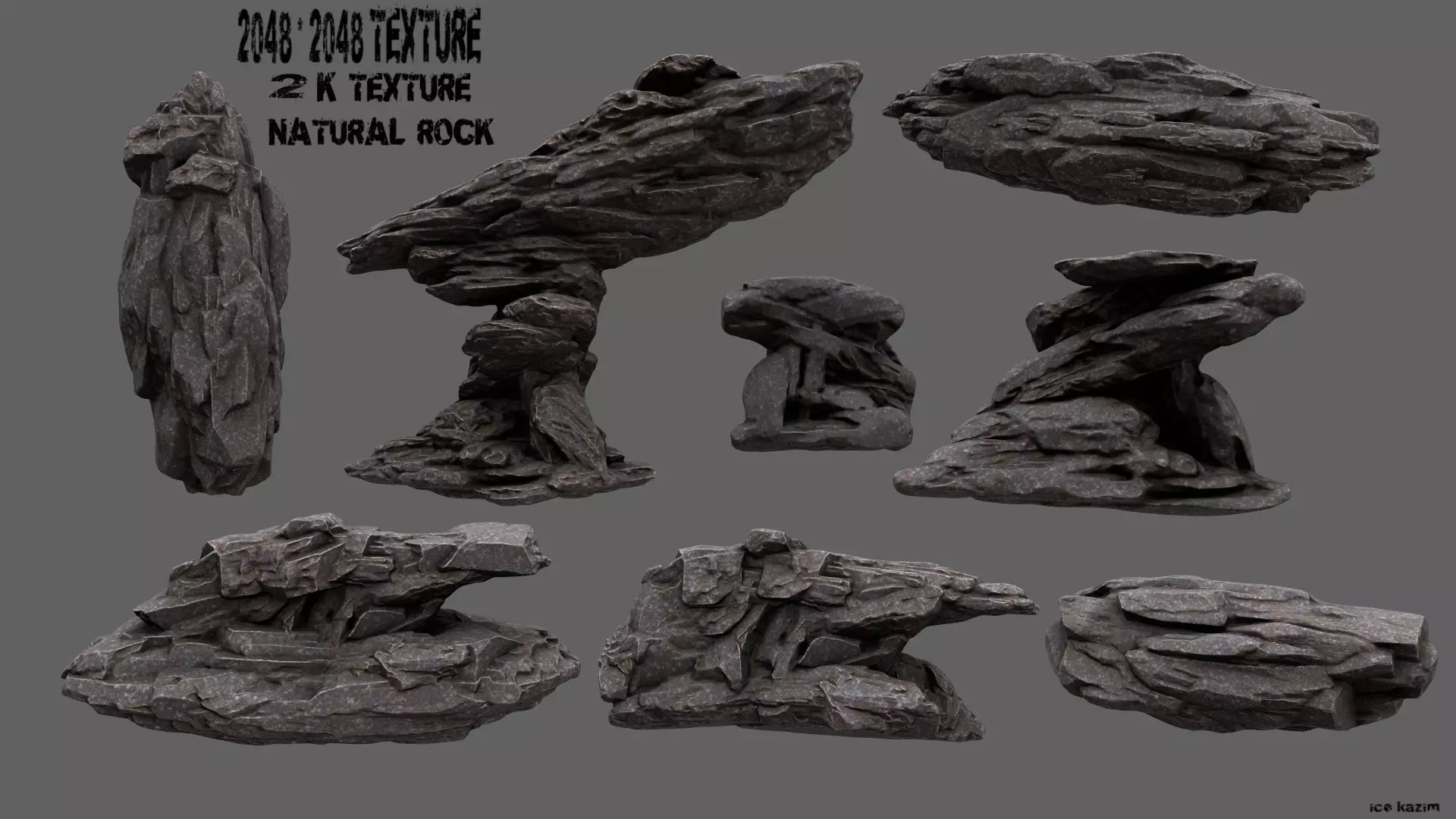 Rock Set of rocks 3D model_0