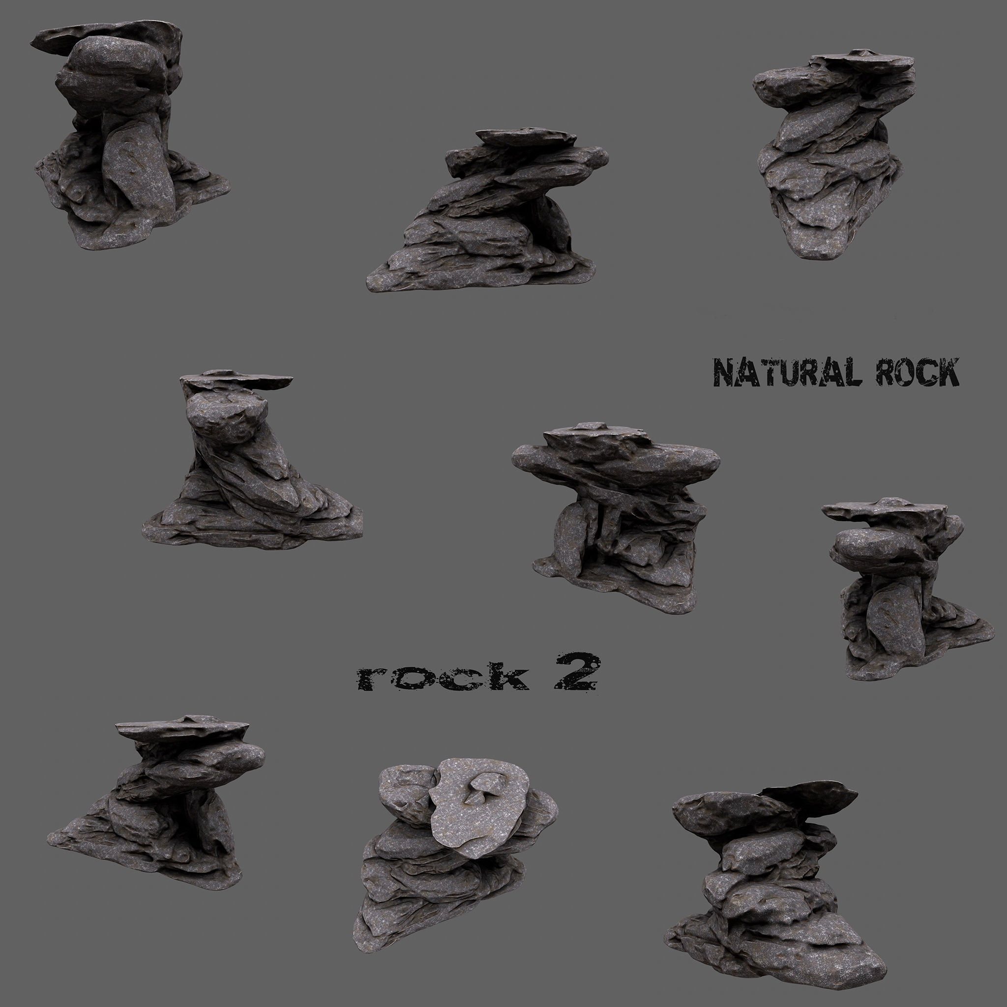 Rock Set of rocks 3D model_3