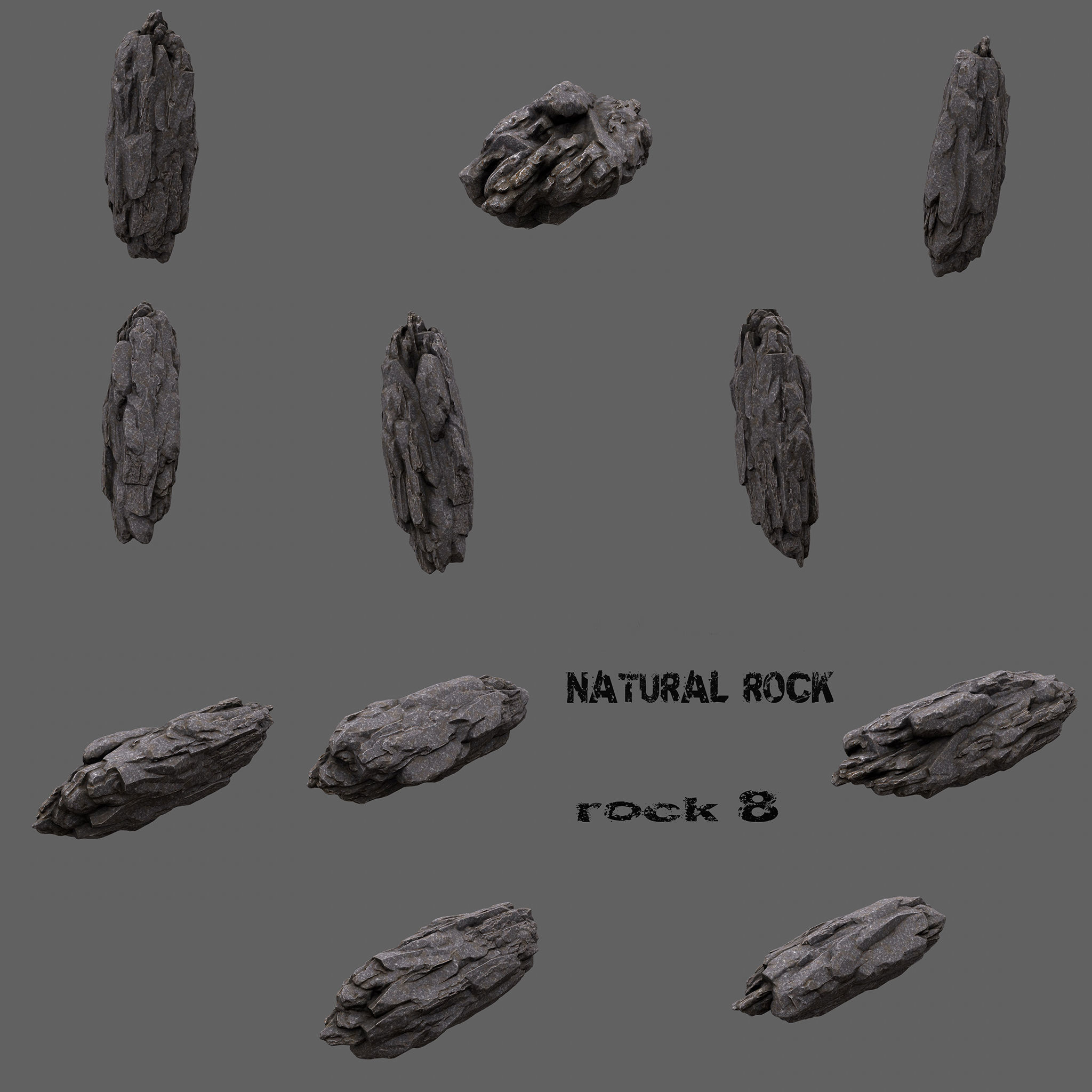 Rock Set of rocks 3D model_4