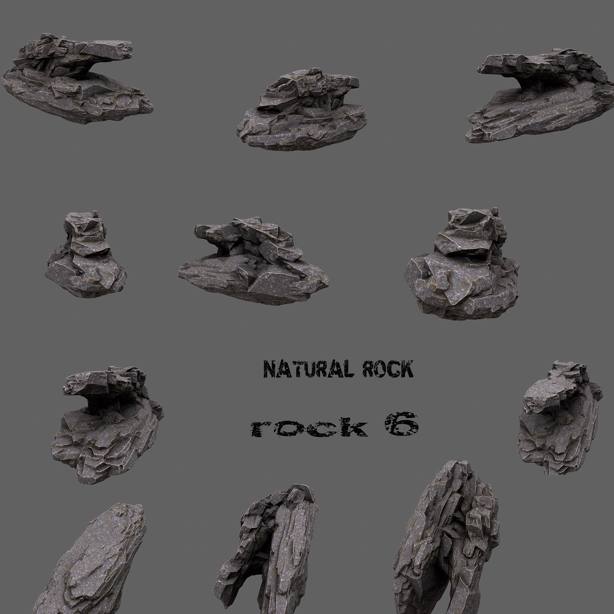 Rock Set of rocks 3D model_5