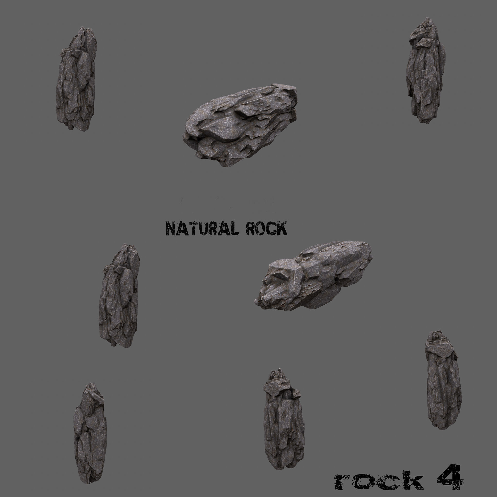 Rock Set of rocks 3D model_7