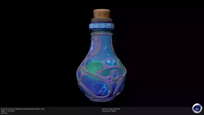 Low Poly Stylized Enchanted Elixir Potion