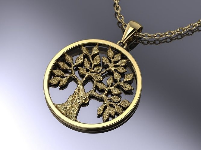 Jewlery Tree Pendant Gold MK-048 3D print model
