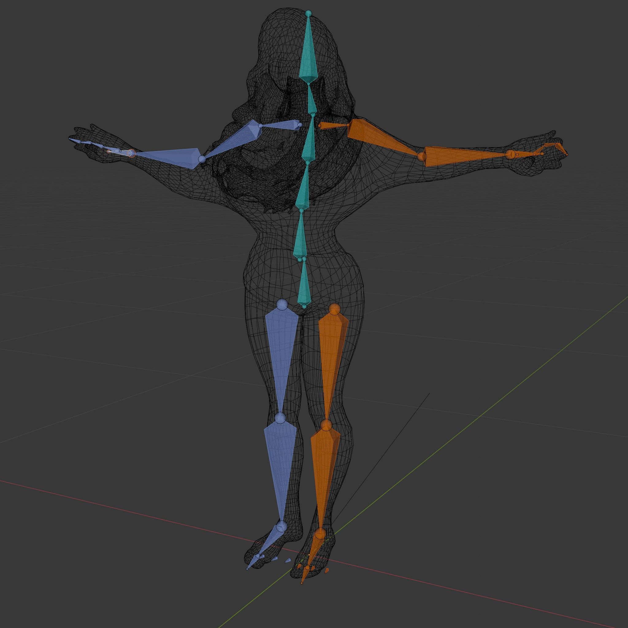 Animated Beachwear Female Character Model Rigged and Animated Low-poly 3D model_6