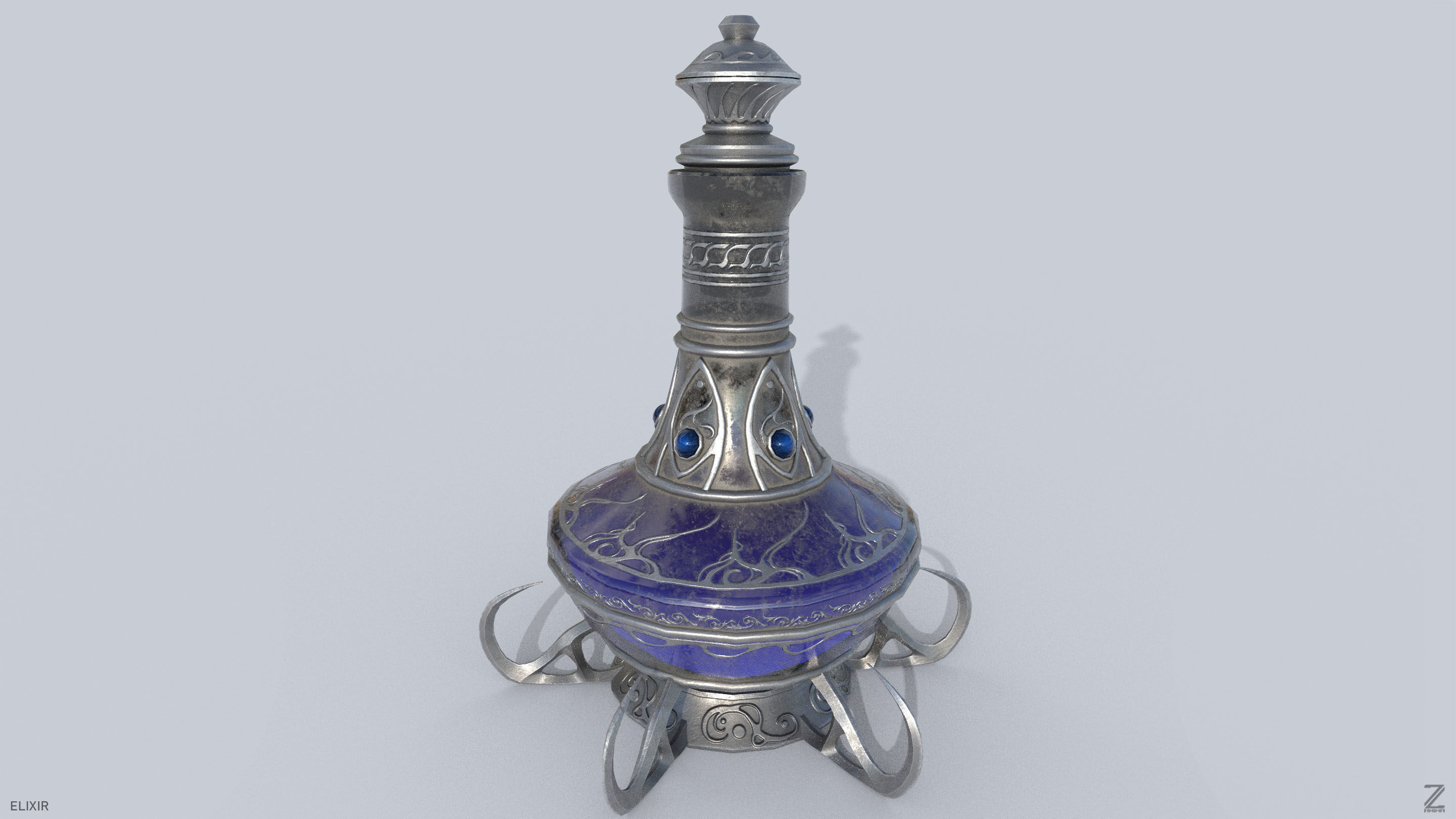 Elixir Low-poly 3D model_5
