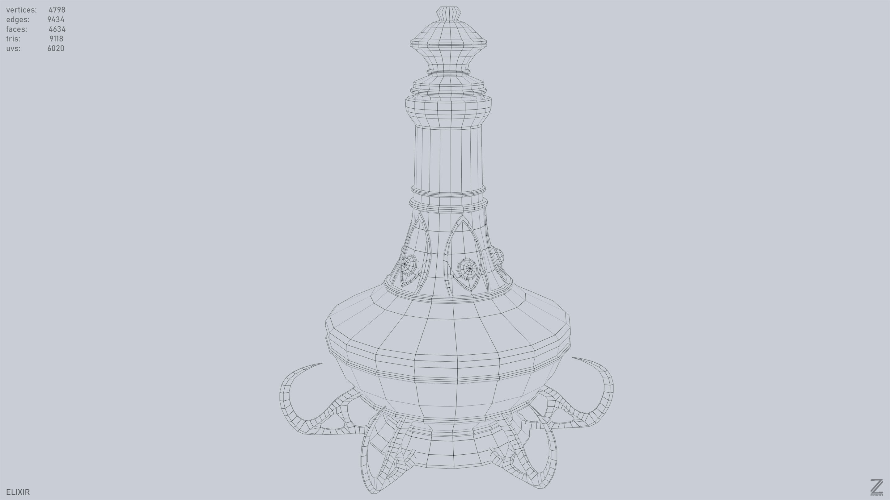 Elixir Low-poly 3D model_9