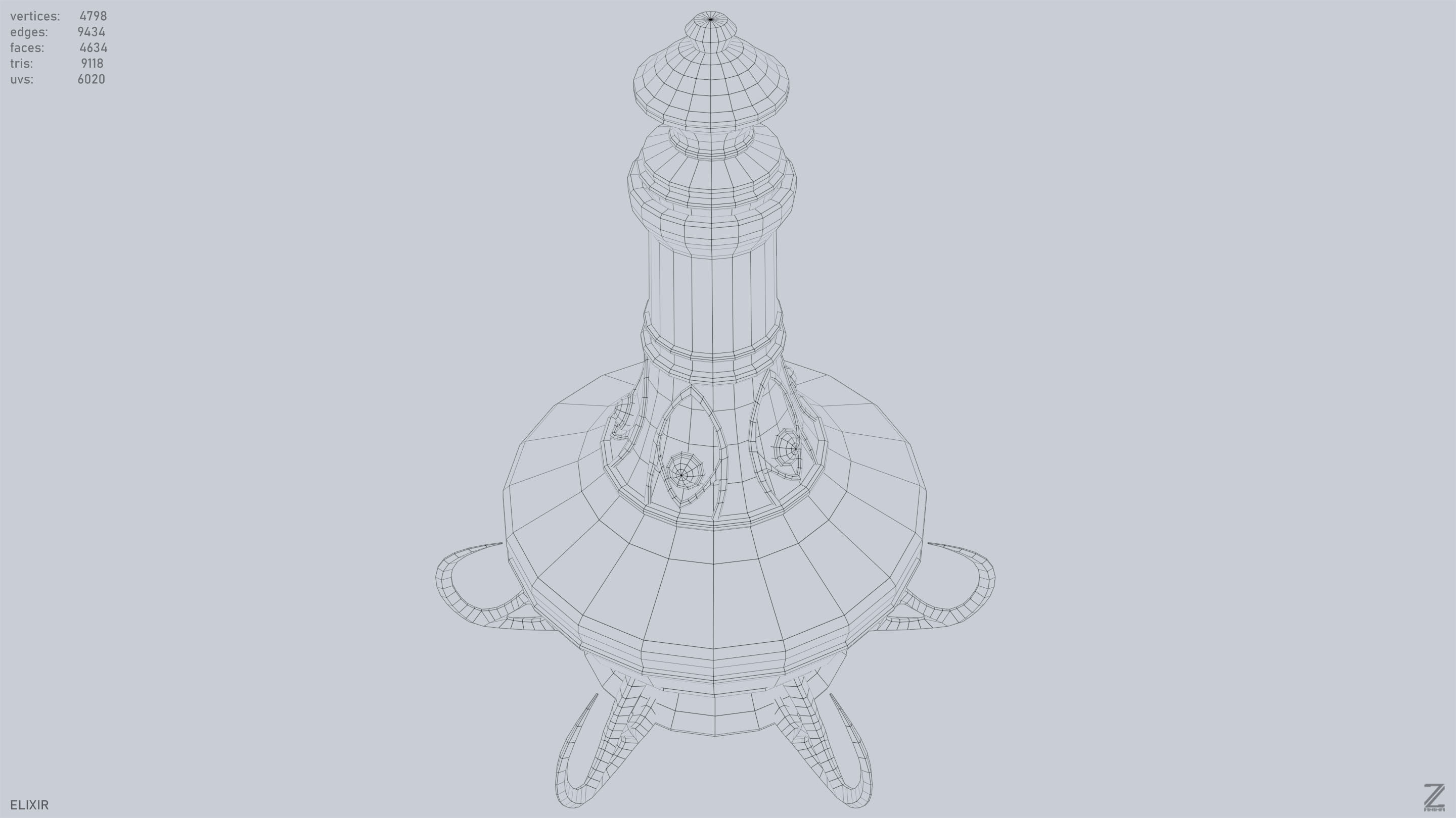 Elixir Low-poly 3D model_10