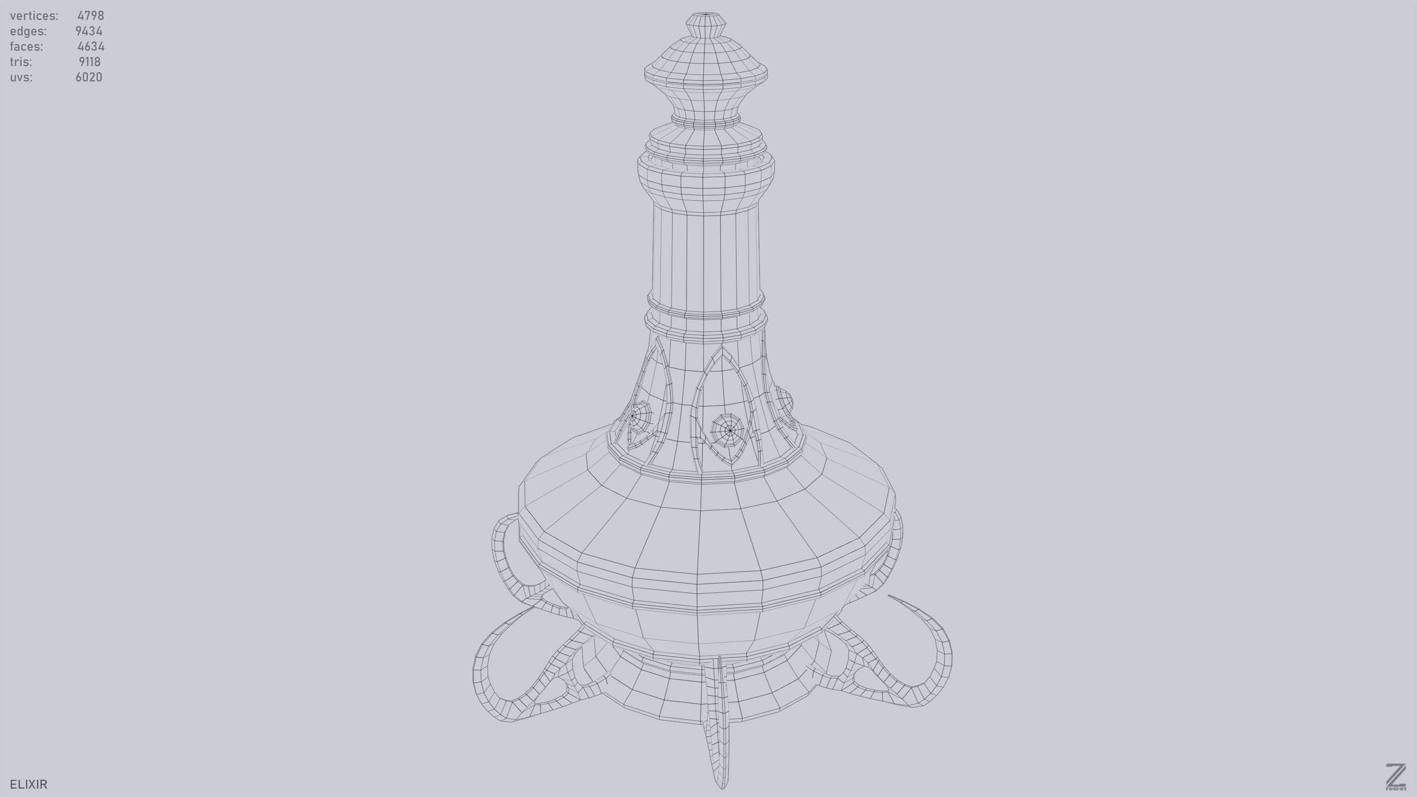 Elixir Low-poly 3D model_15