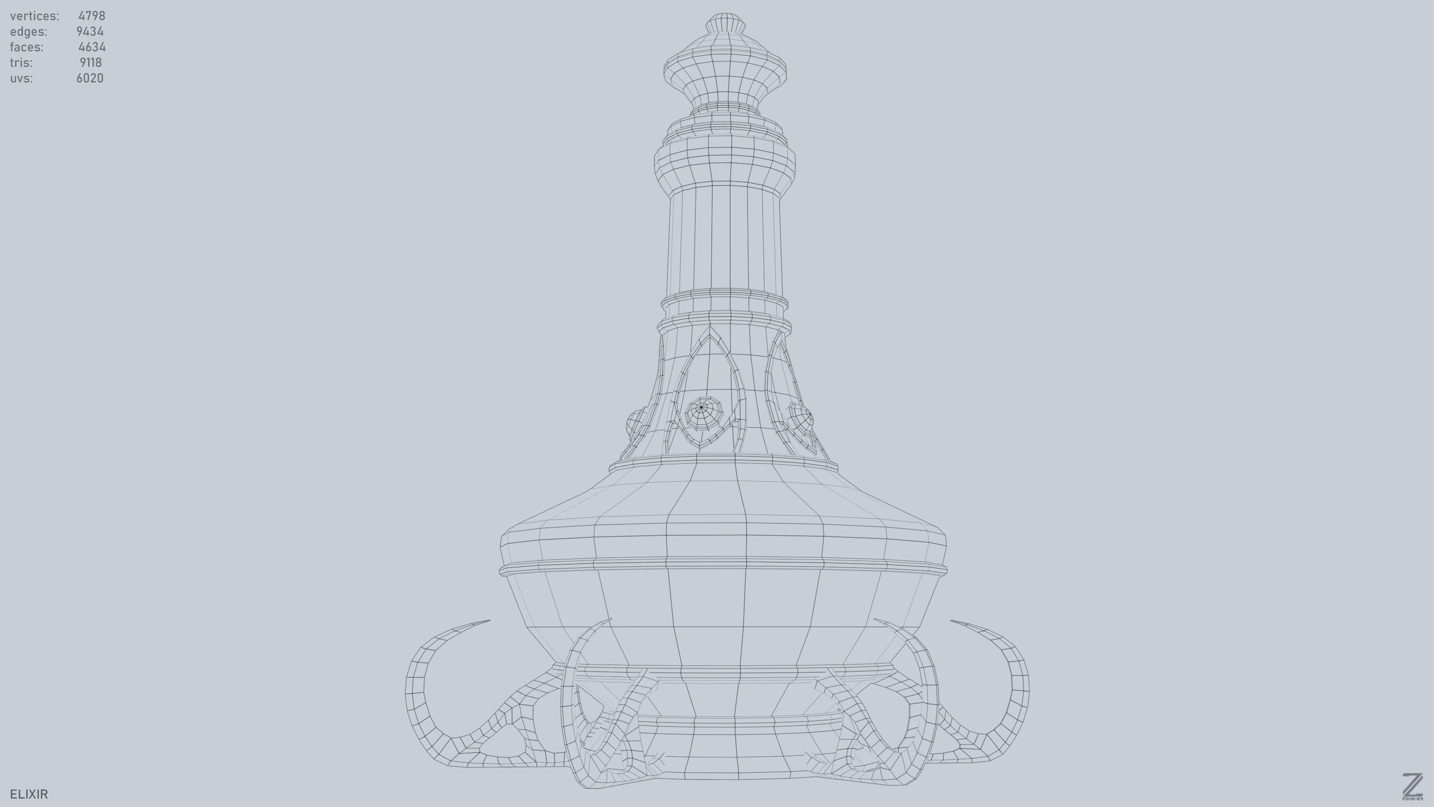 Elixir Low-poly 3D model_14