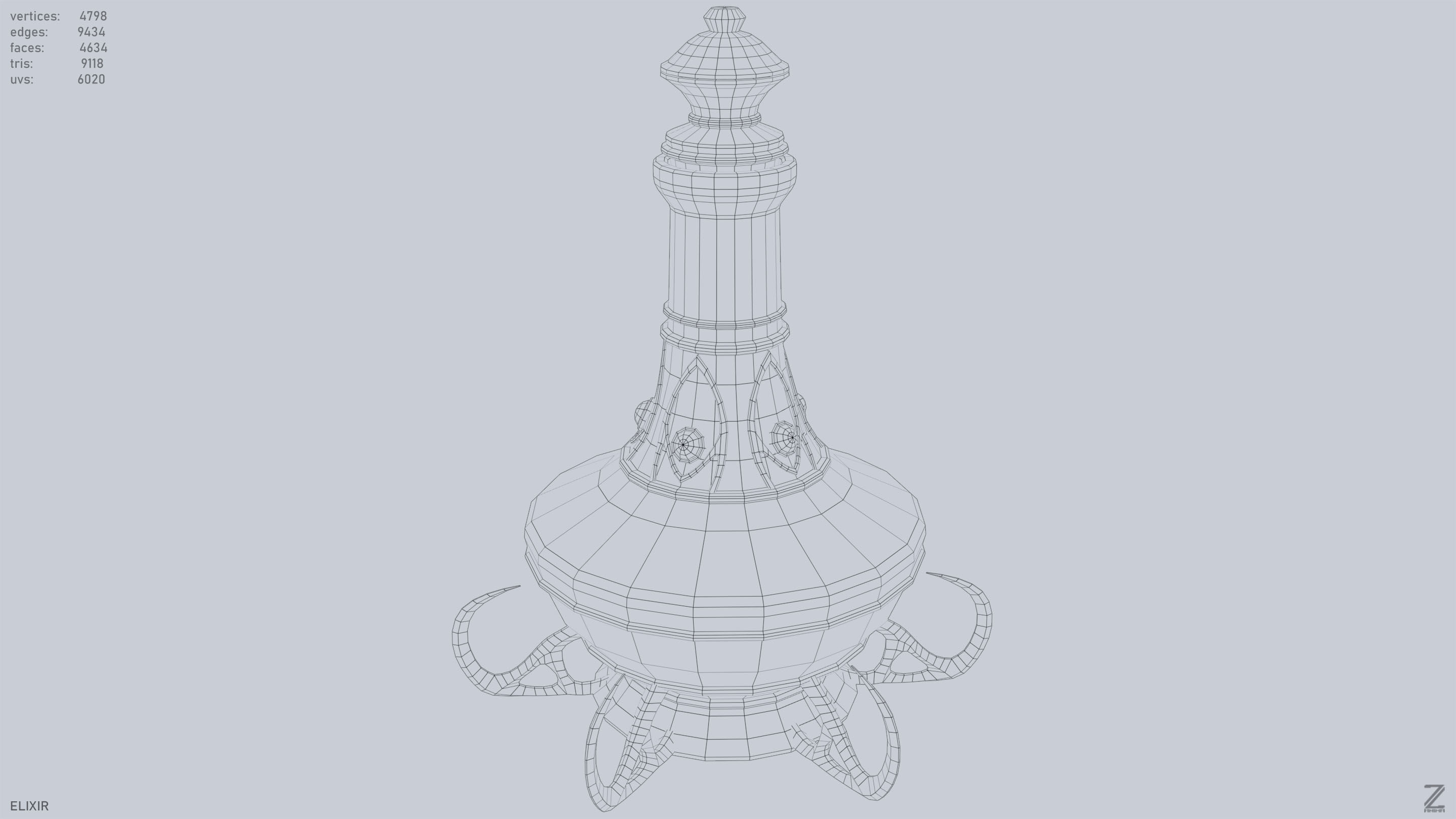 Elixir Low-poly 3D model_13